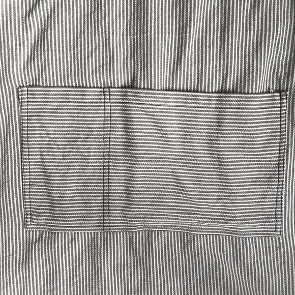 PAMPERED CHEF Consultant Apron Gray Striped Embroidered PC Spoon Cotton EUC - Picture 4 of 7